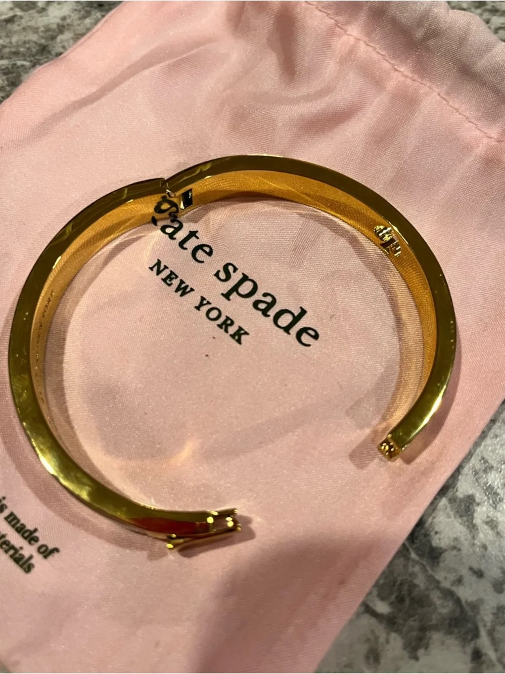 Kate Spade gold and white enamel hinges bangle bracelet - Picture 7 of 7